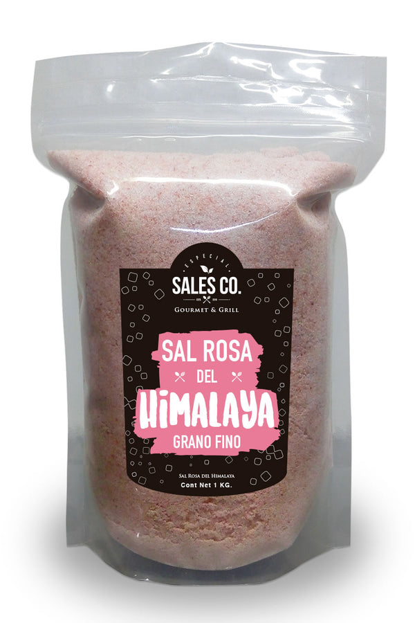 Sal Rosa del Himalaya - 100% Natural - Formato Bolsa - Grosor Fino - 1 kg